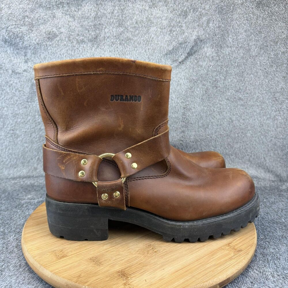 Durango Boots Mens Size 11 E Brown Leather Harness Logger Biker Ankle Boot DS194